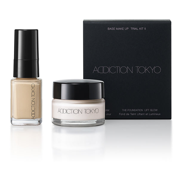 Addiction Tokyo foundation primer set showcases high-quality makeup essentials for flawless skin preparation.
