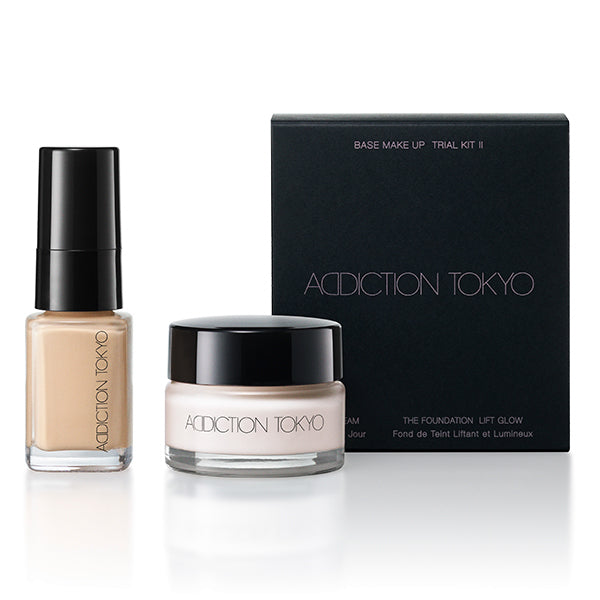 Addiction Tokyo foundation primer set showcases high-quality makeup essentials for flawless skin preparation.