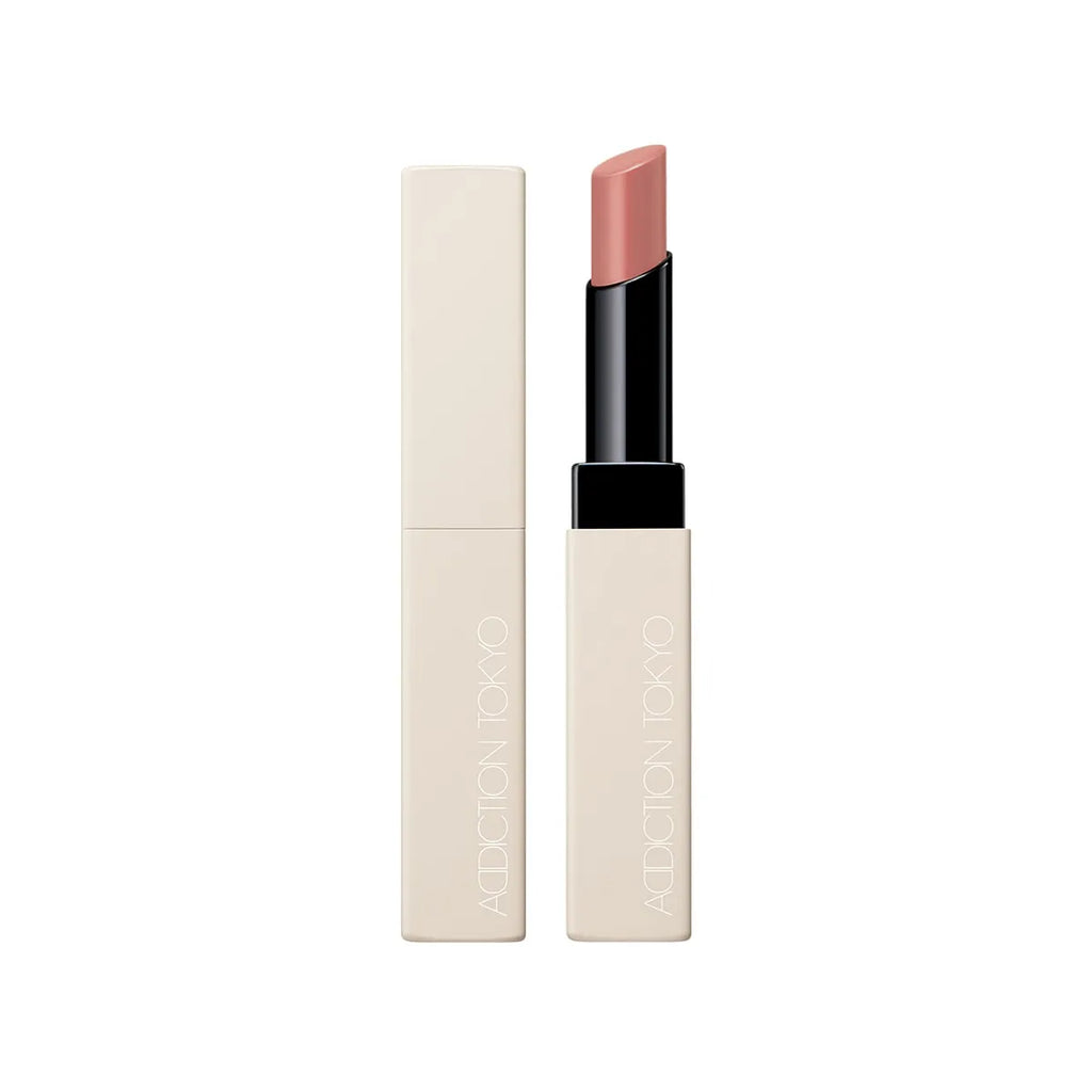 Addiction Tokyo The Lip Balm Soft Matte in light pink shade with cream-colored packaging, ideal for a soft matte finish.