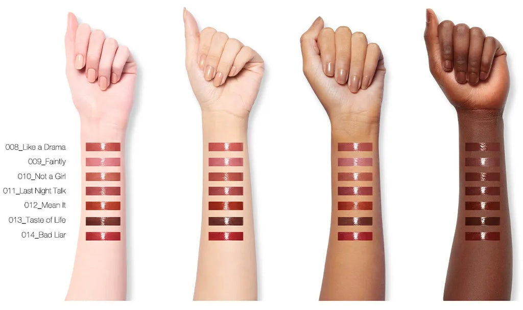 Addiction Tokyo lipstick with glazing effect showcasing glossy, vibrant finish for a chic makeup look