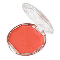 Open Canmake Cream Check 2.2g compact in coral shade, showcasing its creamy texture for smooth application on cheeks.