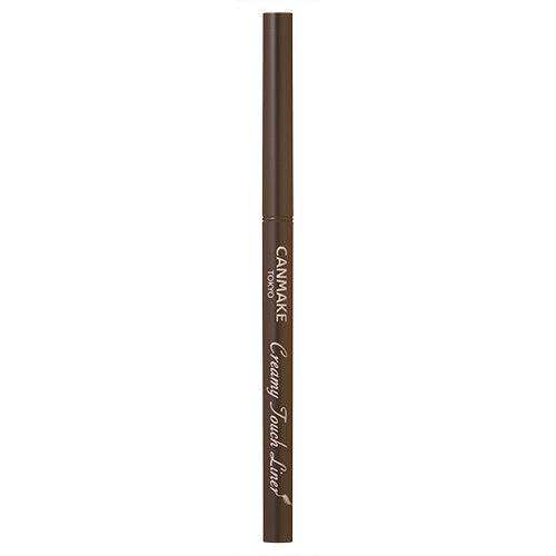 Canmake Creamy Touch Liner in dark brown shade, designed for soft and natural eye makeup styles.