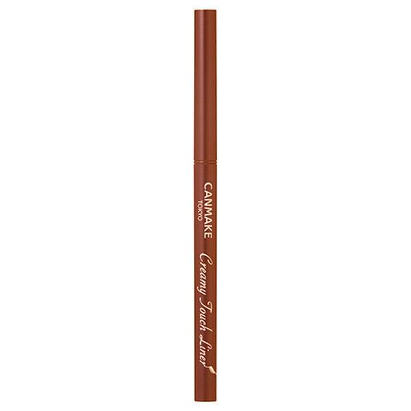 Canmake Creamy Touch Liner in caramel brown shade, ideal for warm and soft eye makeup looks.