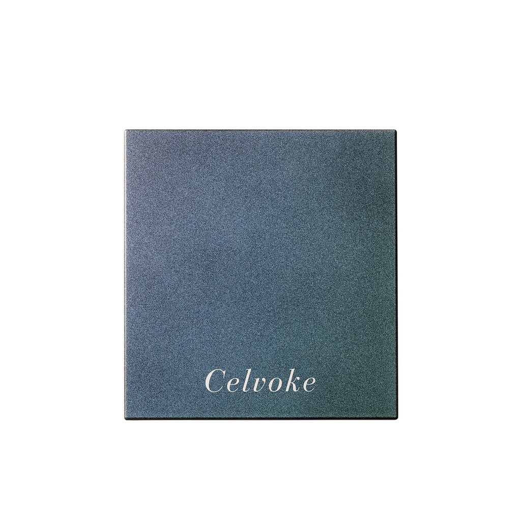 Celvoke makeup highlighting expressive lips with vibrant, long-lasting pigment for a refined, elegant look