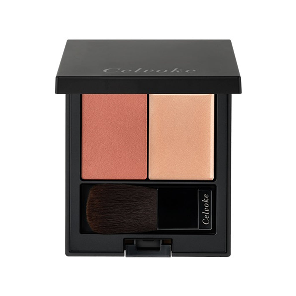 Celvoke Polyphonic Blush compact showcasing vibrant blush shades for a natural, radiant complexion enhancement.