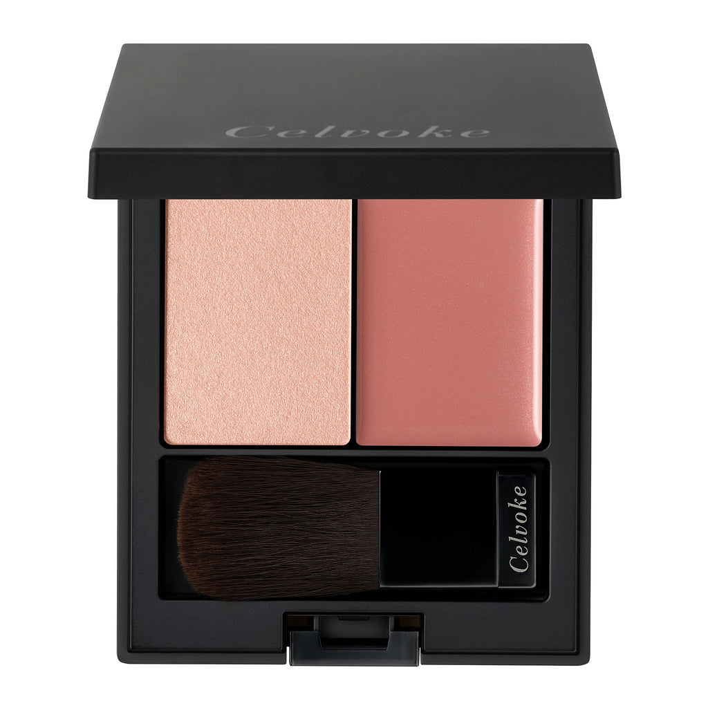 Celvoke Polyphonic Blush compact showcasing vibrant blush shades for a natural, radiant complexion enhancement.