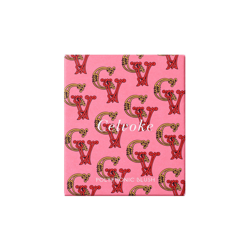 Celvoke Polyphonic Blush compact showcasing vibrant blush shades for a natural, radiant complexion enhancement.