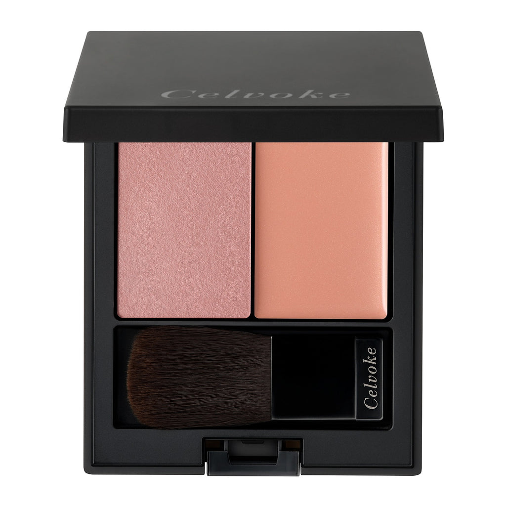 Celvoke Polyphonic Blush compact showcasing vibrant blush shades for a natural, radiant complexion enhancement.