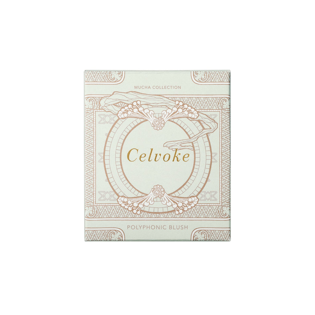 Celvoke Polyphonic Blush compact showcasing vibrant blush shades for a natural, radiant complexion enhancement.