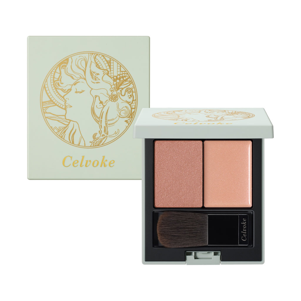 Celvoke Polyphonic Blush compact showcasing vibrant blush shades for a natural, radiant complexion enhancement.