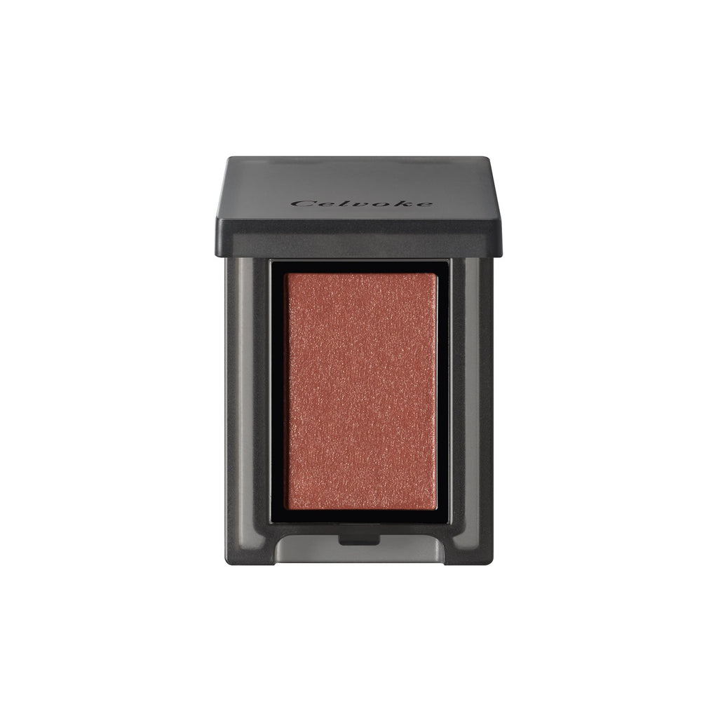 Celvoke Vatik Eyes S in shade 04 Hot Bister, a rich reddish-brown cream-powder eyeshadow with a bold, high-adherence formula.