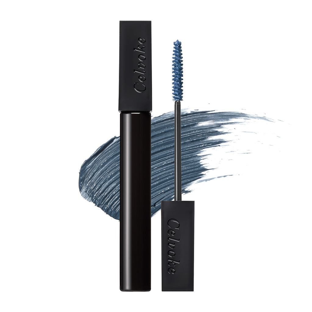 Celvoke mascara enhances natural lashes with volume and definition, perfect for elegant eye makeup looks.