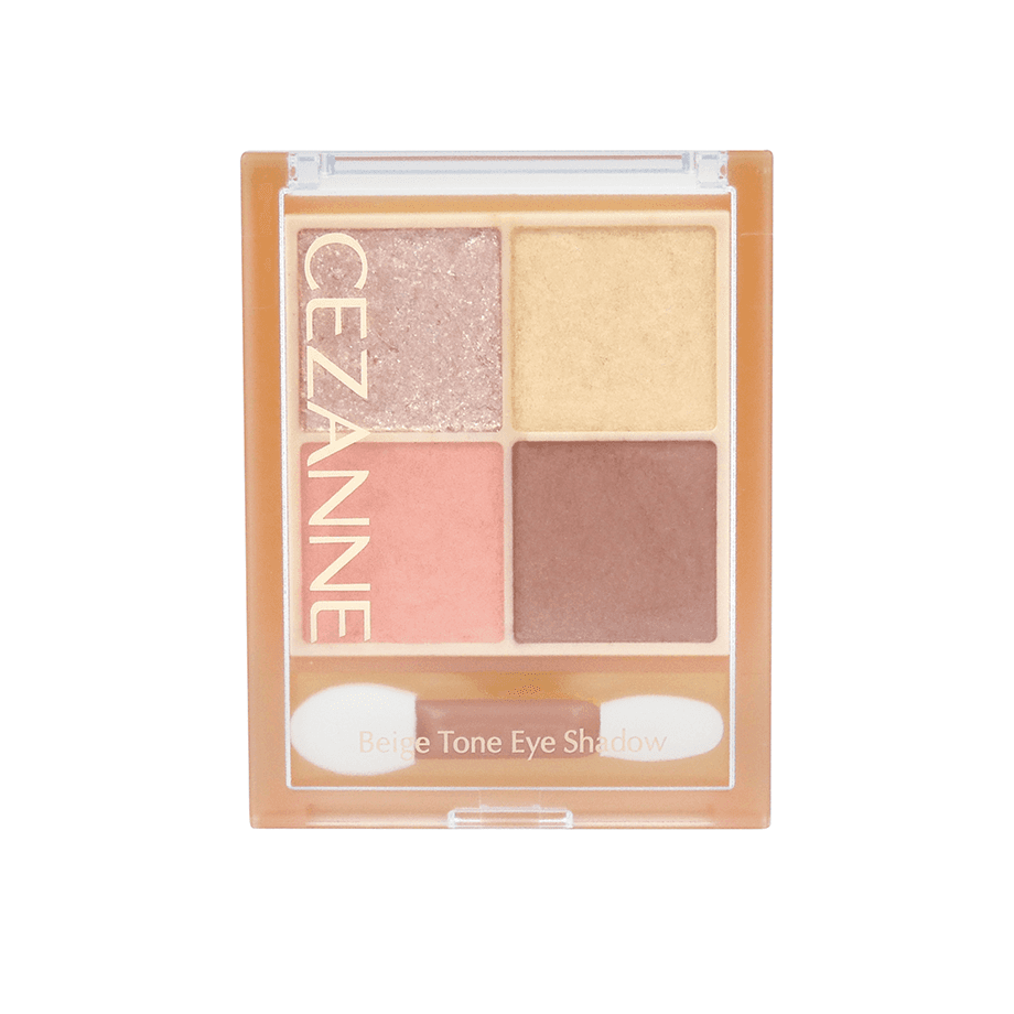 Cezanne Beige Tone Eye Shadow palette featuring four complementary shades with a mix of glitter, pearl, and matte textures for versatile eye looks.