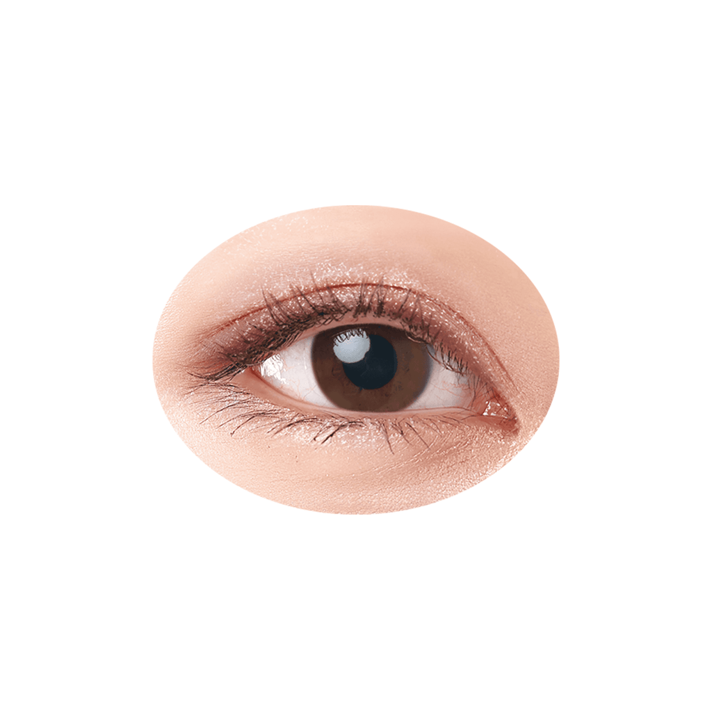 Close-up of an eye adorned with Cezanne Beige Tone Eye Shadow, showcasing a soft and natural beige-toned makeup finish.