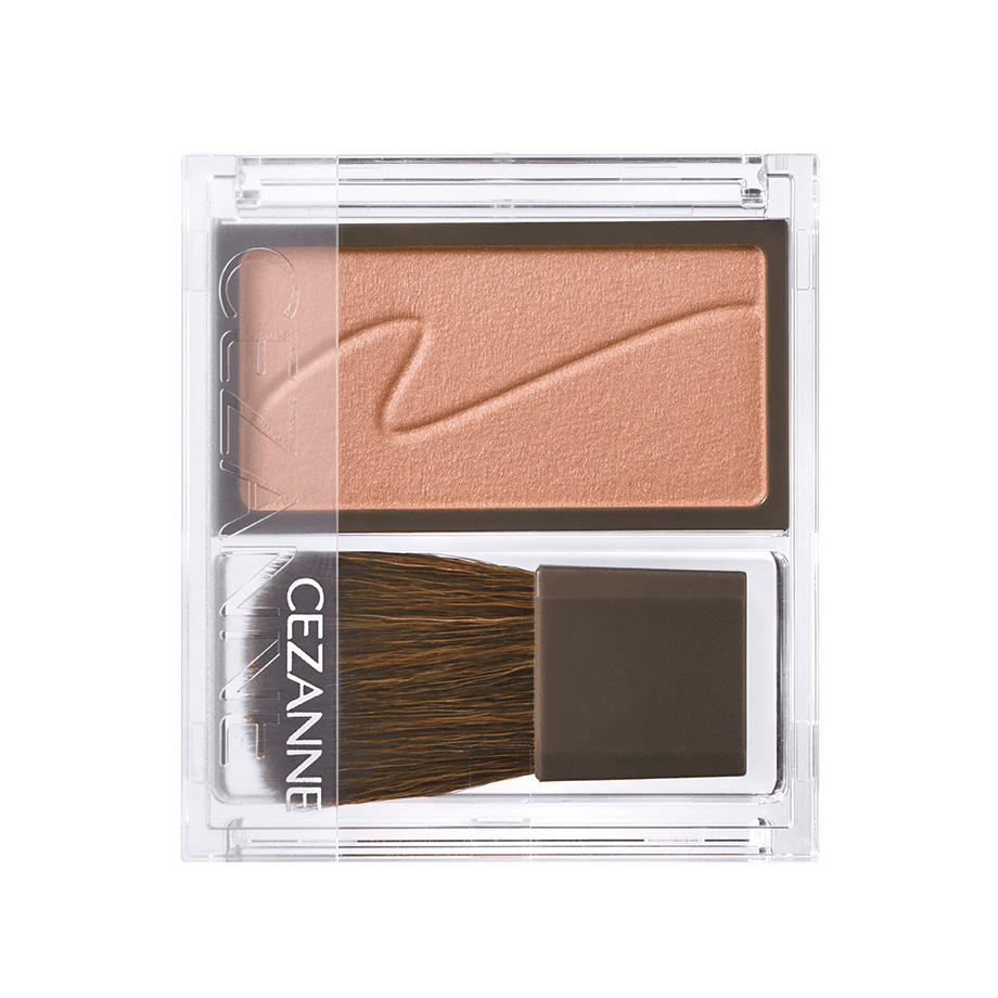 Cezanne Cheek Blush 2.2g in a pink shade with a compact design, including a soft brush for precise application.