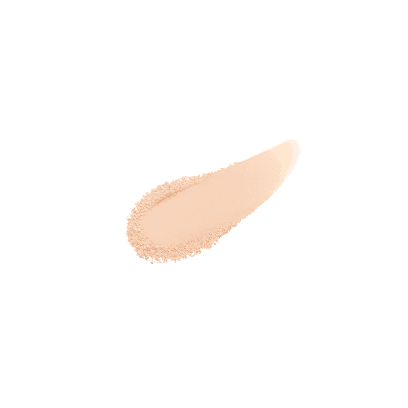 A close-up of the Clé de Peau Beauté Teint Pouder Éclat Ⅱ foundation swatch, highlighting its silky texture and luminous coverage.