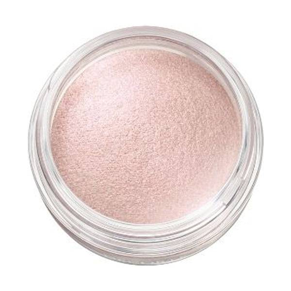 Close-up of Cosme Decorté Eye Glow Gem Skin Shadow in a light pink shade, highlighting its silky and luminous texture.