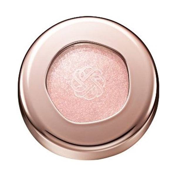 Cosme Decorté Eye Glow Gem Skin Shadow in a sparkling pink shade with glittery accents, presented in a rose gold compact.