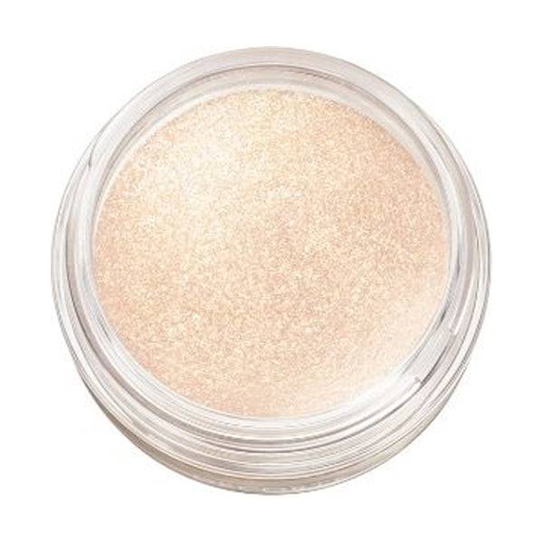 Close-up of Cosme Decorté Eye Glow Gem Skin Shadow in a golden champagne shade, showcasing its luminous and smooth texture.