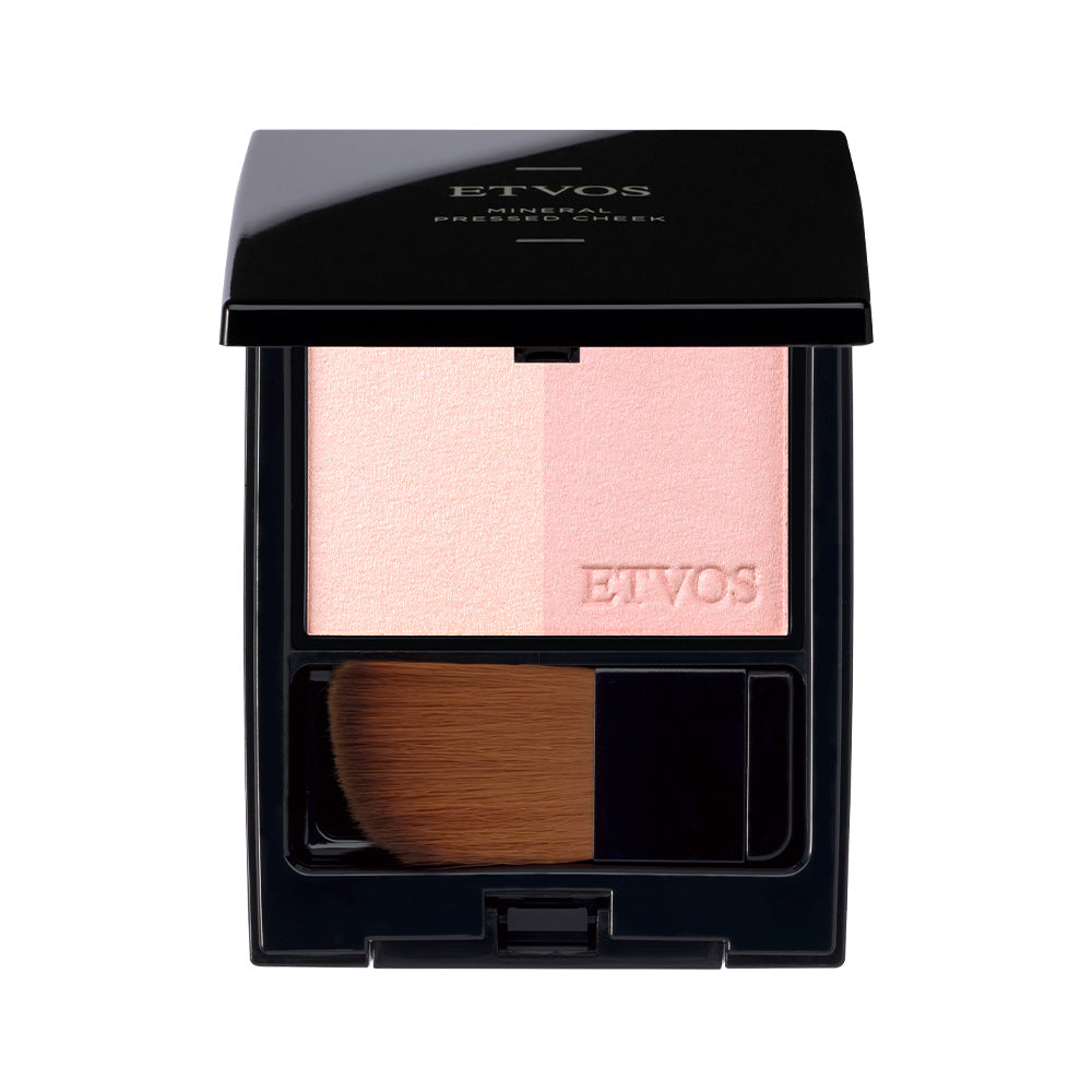 Etvos Mineral Pressed Dual Color Cheek for natural, long-lasting blush and contour with pure mineral ingredients.