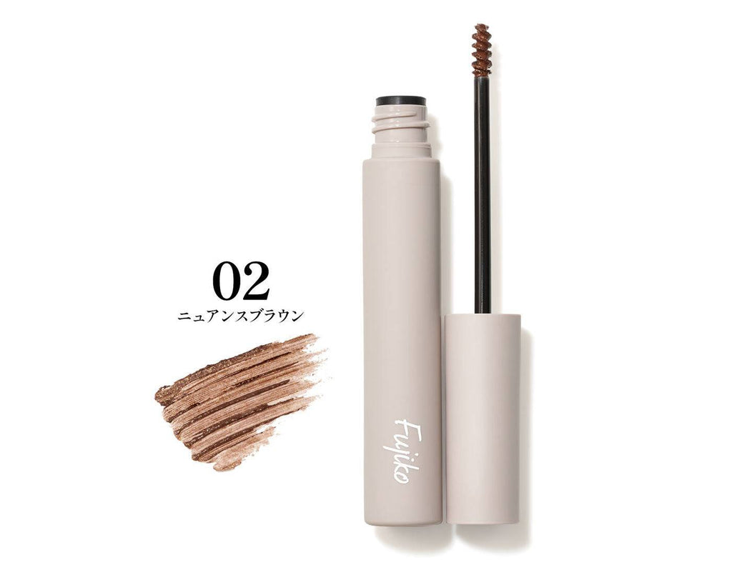 Fujiko Mascara in Nuance Brown shade for a natural, elegant look. Long-lasting curl, sweat-resistant, and easy to remove.
