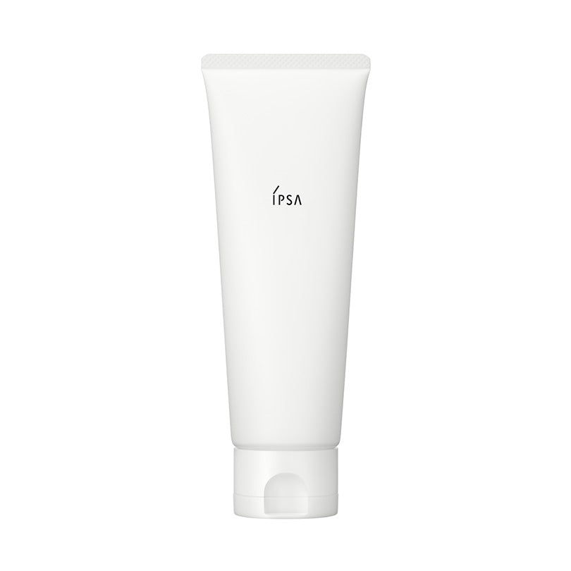 Ipsa Cleansing Fresh Foam e 125g in a sleek white tube with a minimalist design, ideal for deep cleansing and radiant skin care.