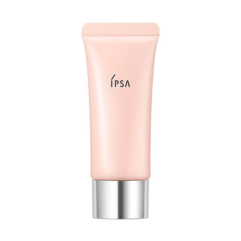 Ipsa Control Base e 20g in light pink tube with silver cap, providing SPF25 PA++ protection and a radiant, moisturizing finish.