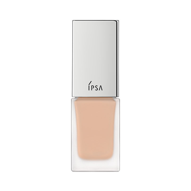 Ipsa Liquid Foundation e 25ml in a chic glass bottle with a silver cap, offering a lightweight and natural-looking finish.