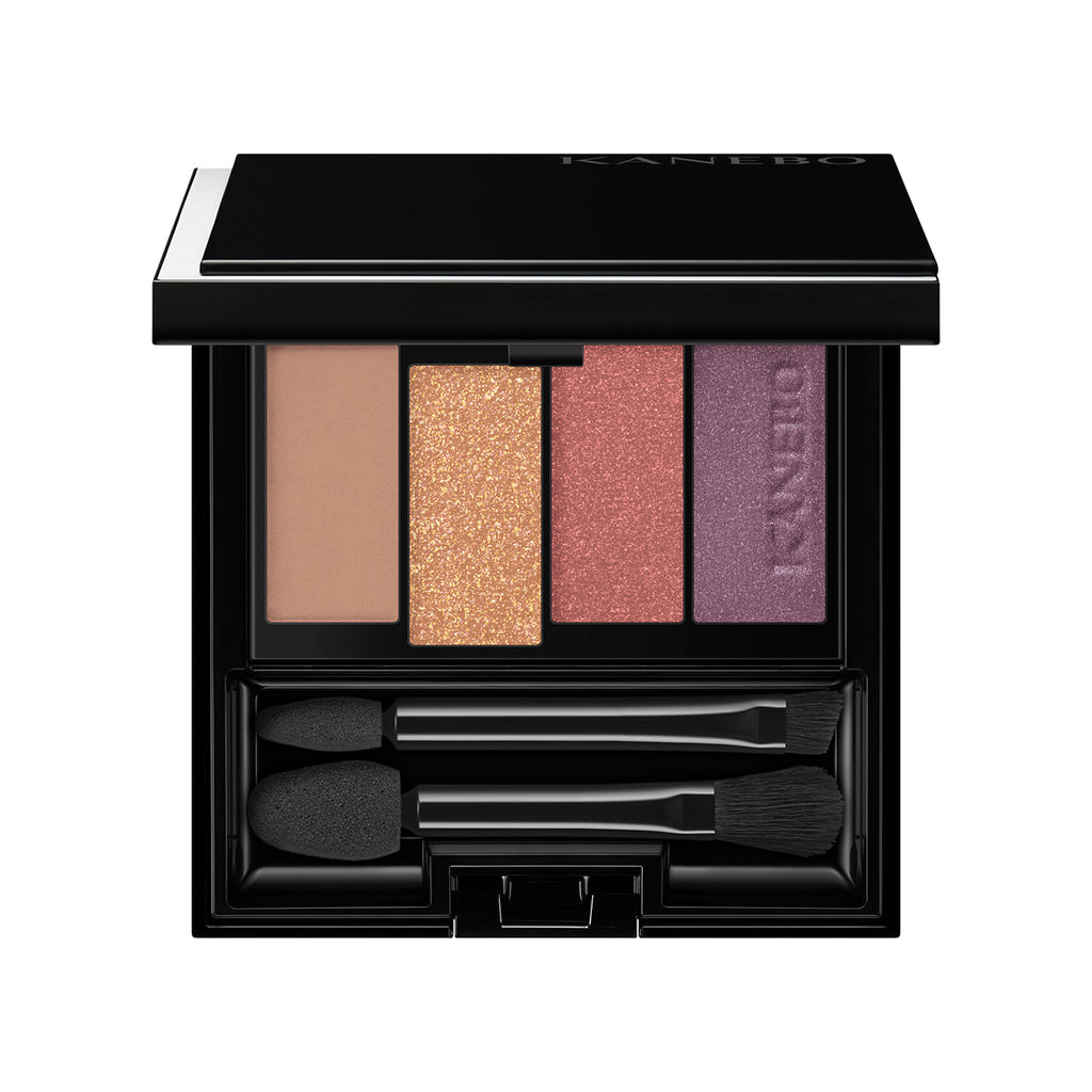 Kanebo Colored Shadow Cezanne Tokyo Beauty Box offering warm beige, gold, and rose shades, perfect for creating a radiant eye look.