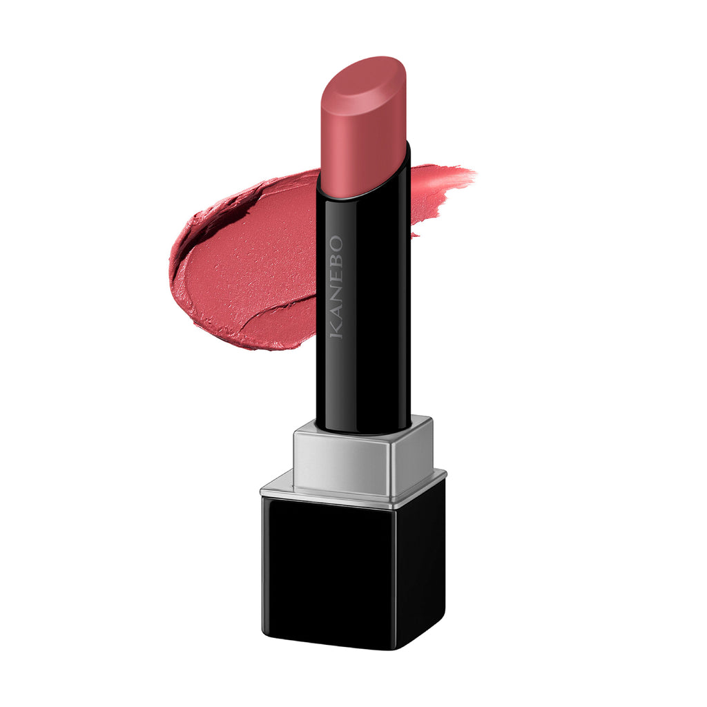 Kanebo Rouge Star Breath lipstick in a soft pink shade with a smooth finish, paired with a coordinating swatch. Ideal for a natural makeup look.