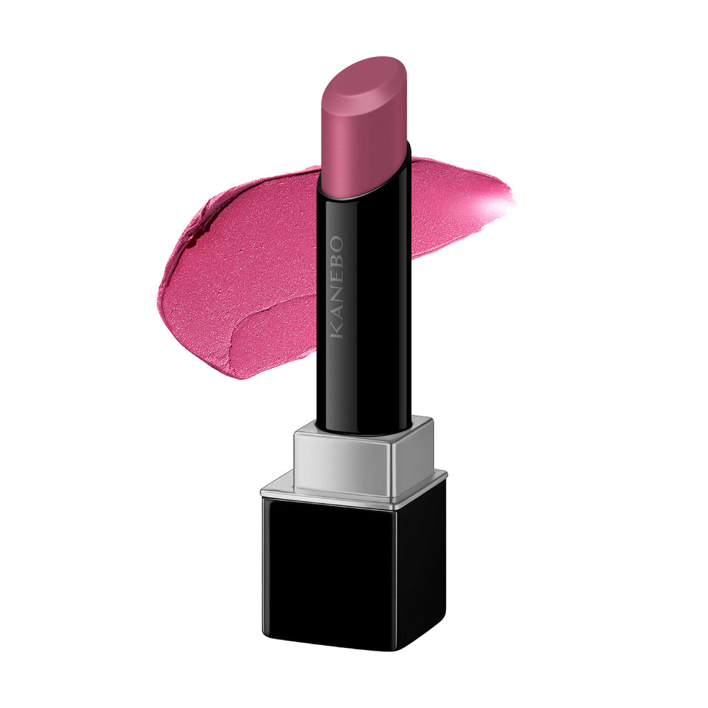 Kanebo Rouge Star Breath lipstick in a bright pink shade with a creamy finish, shown with a matching swatch. Perfect for a playful, bold statement.