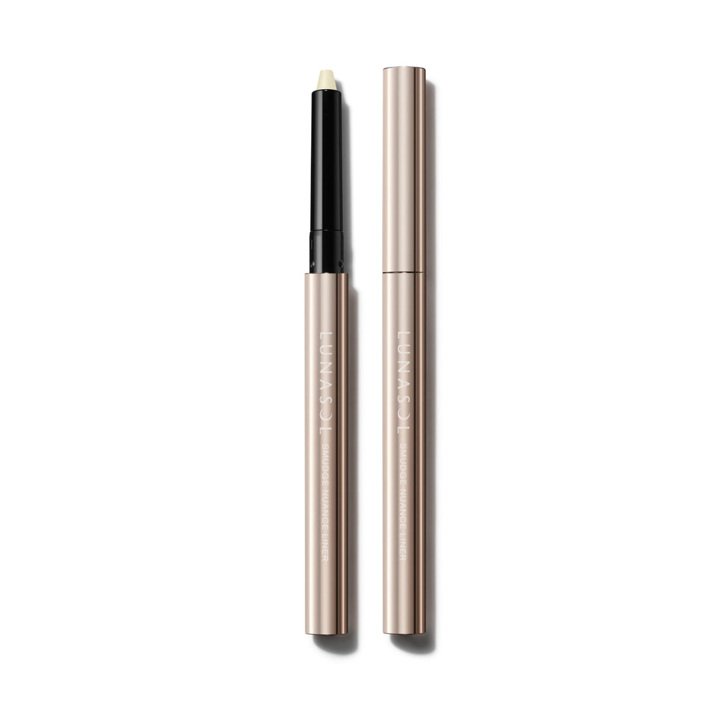 Lunasol Smudge Nuance Liner in EX03 Fusing Light, a soft white eyeliner with a retractable tip and sleek gold packaging.