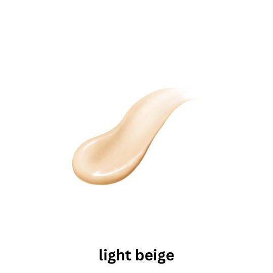 Swatch of Maquillage Dramatic Cover Jelly BB in Light Beige, highlighting its smooth, moisturizing texture and high coverage.