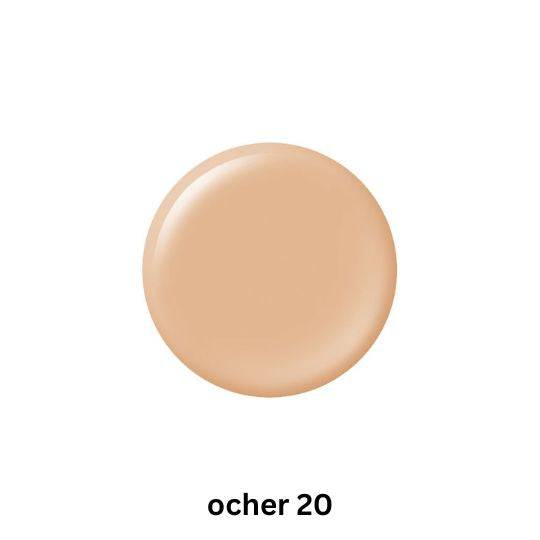 Maquillage Dramatic Essence Liquid foundation shade Ocher 20, a medium beige tone offering smooth coverage and SPF50+ benefits.
