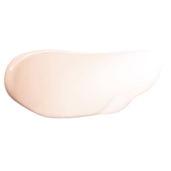 Swatch of Maquillage Dramatic Skin Sensor Base NEO Nude Beige, SPF50+, showcasing its natural tone and hydrating formula for a flawless base.