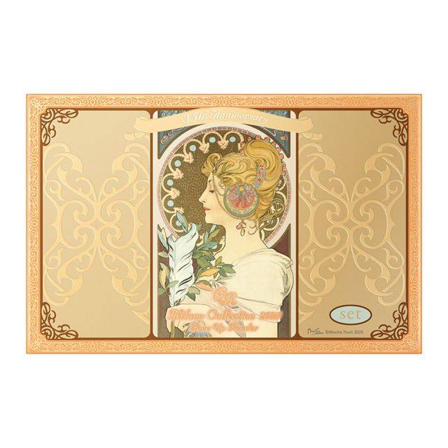 Milano Collection GR Face Up Powder 2025 artistic packaging showcasing a vintage-inspired illustration with gold and floral details.