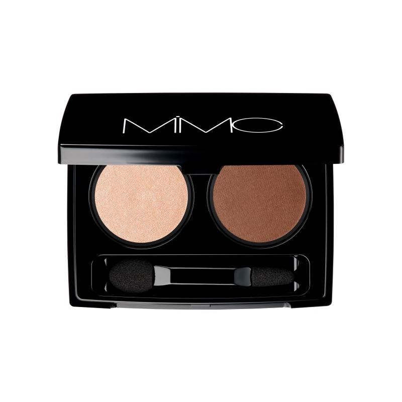 Mimc Bio Moisture Shadow featuring bronze and reddish-brown shades in a compact case. Perfect for a warm, smoky eye look.