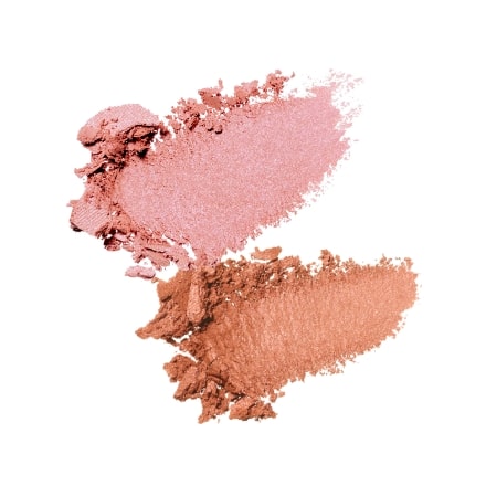 Mimc Bio Moisture Shadow in coral and peach shades, housed in a black compact. Ideal for a soft, radiant eye look.