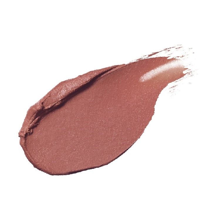 Swatch of Mimc Mineral Stick Cheek in shade 06, a deep coral tone, ideal for multifunctional waterproof makeup applications.