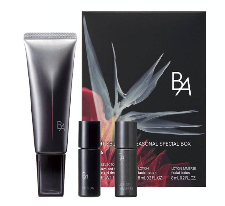 Pola B.A Light Selector - Eye Zone Cream Box with SPF50+ sunscreen, Lotion N, and Lotion Immerse, designed for a complete luxury skincare routine.