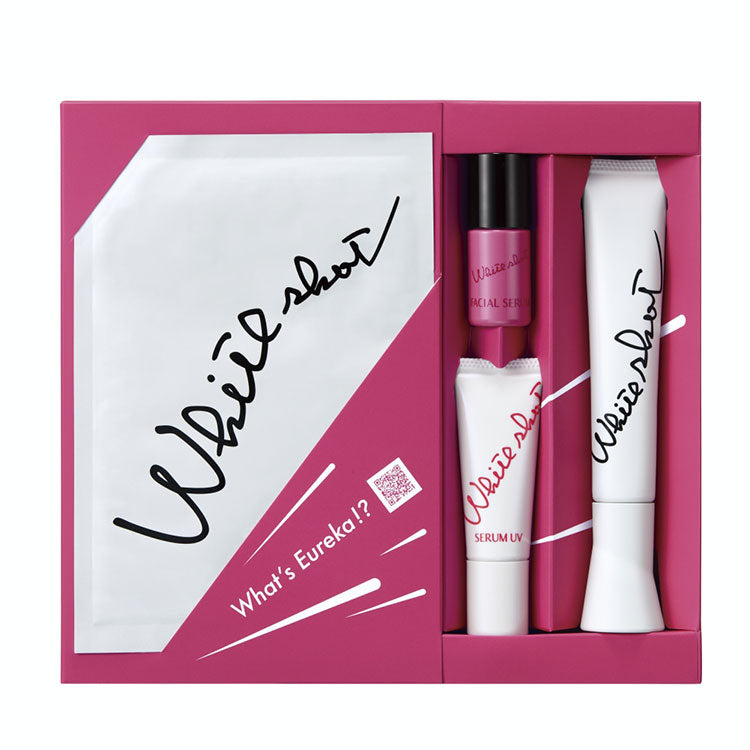 Pola White Shot SXS Bright Experience Kit showcasing glowing skin with white shot technology for radiant complexion