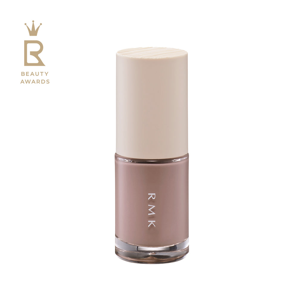 RMK Nail Lacquer 8ml in Modern Taupe, a soft beige-gray shade with a sophisticated and versatile tone for elegant nail looks.