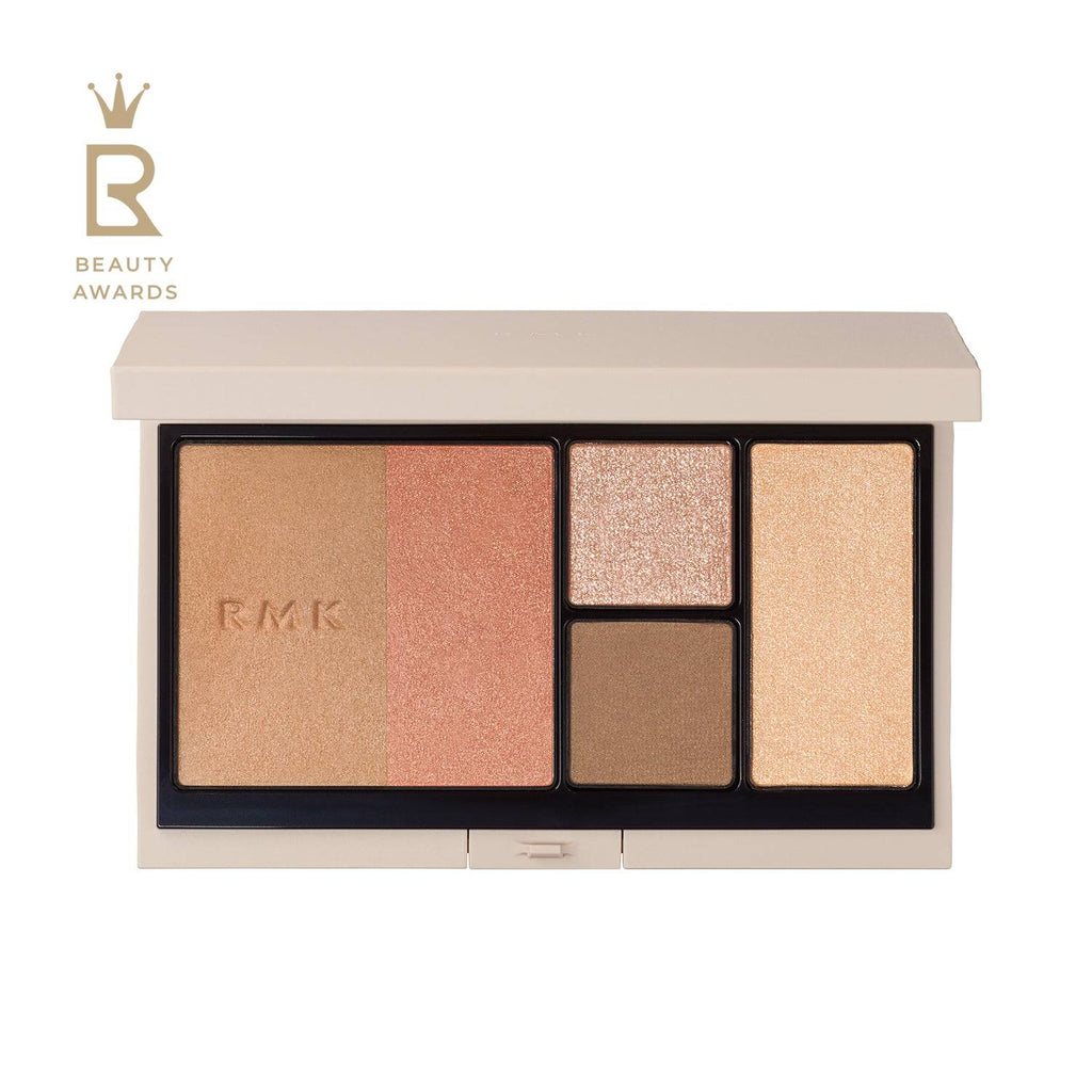 RMK Shade & Glow Palette - Snidel Blush Bronzer in warm tones. A versatile face palette for a radiant and sculpted look.