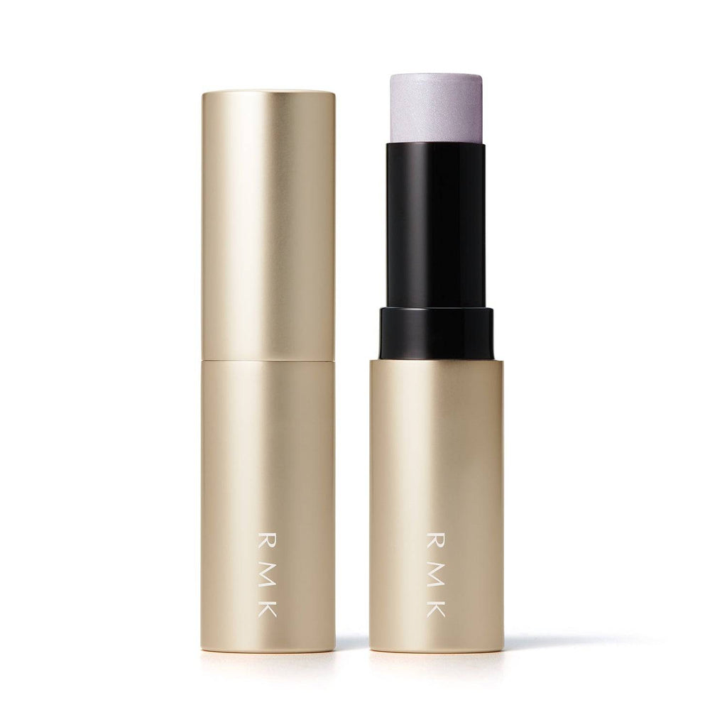 RMK Radiant Color Stick 6.4g in shade 01 Galaxy Glow with gold casing and retractable design for face makeup.