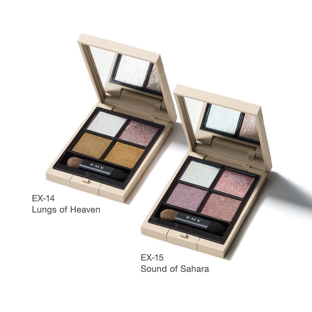 Elevate your look with RMK Eyeshadow featuring four shades for versatile and stunning makeup options.