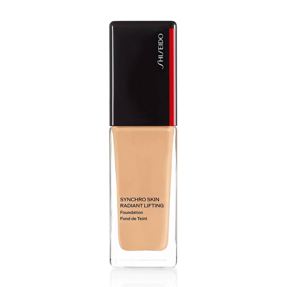 Shiseido Synchro Skin Radiant Lifting Foundation 30g in shade 230 Alder, a hydrating formula for a glowing complexion.