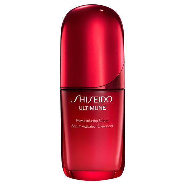 Shiseido serum bottle showcasing advanced skincare technology for revitalizing and nourishing the skin.