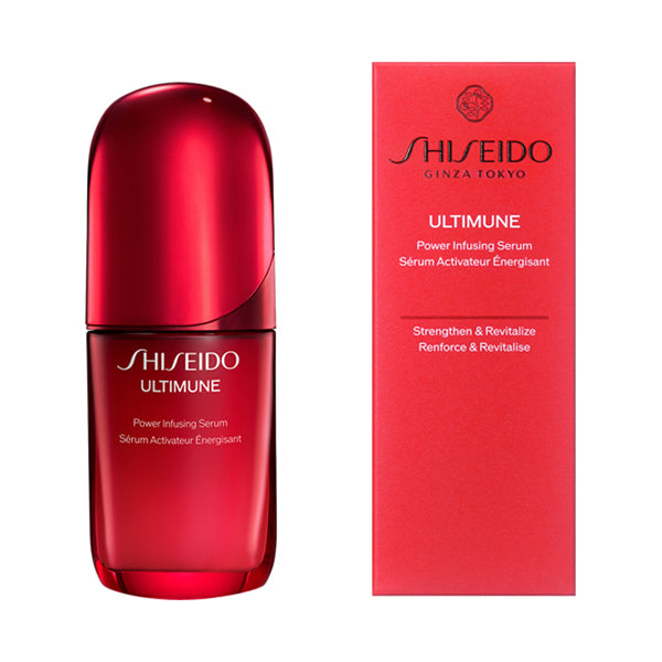 Shiseido serum bottle showcasing advanced skincare technology for revitalizing and nourishing the skin.