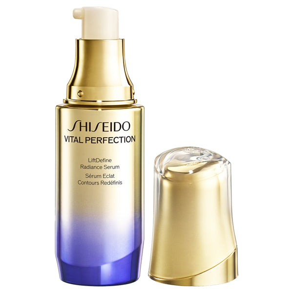 Shiseido LiftDefine Radiance Serum from Vital Perfection skincare line promoting youthful, radiant skin