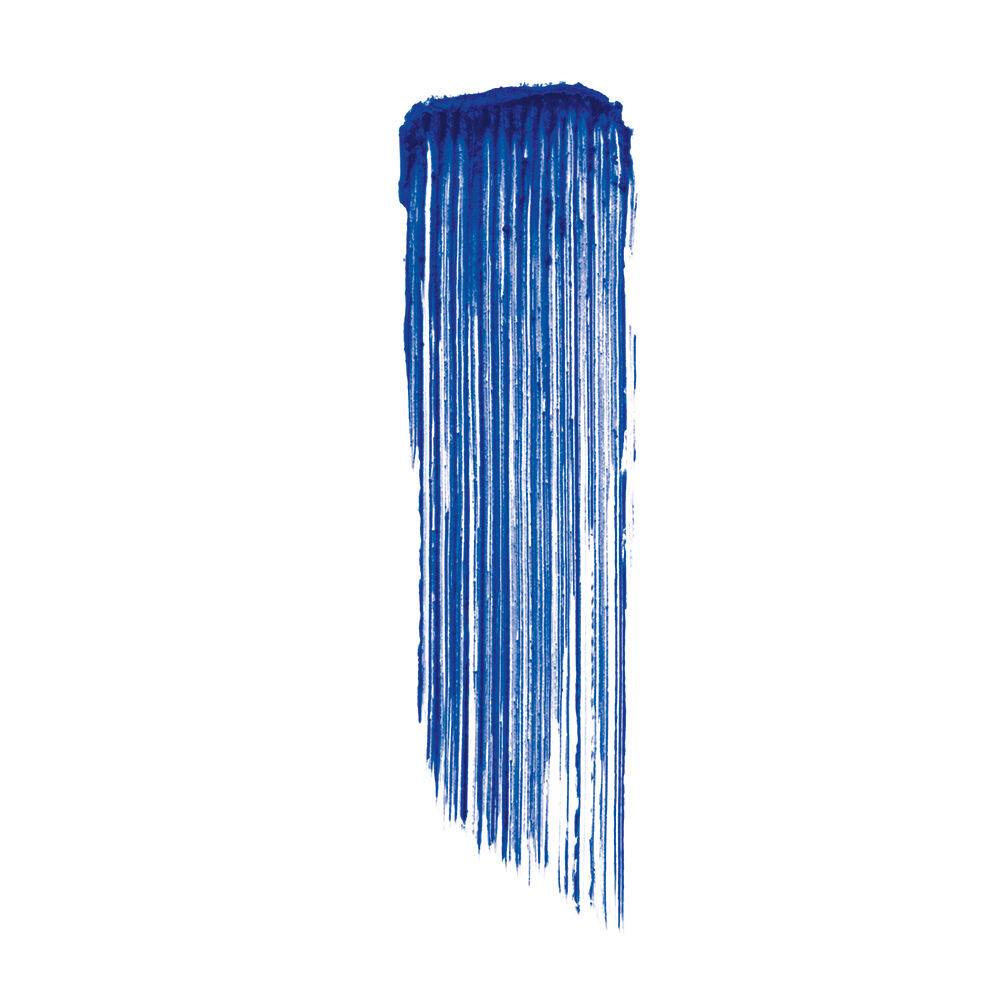Blue swatch of Shiseido Control Chaos Mascara Ink showcasing its vivid, long-lasting formula for striking lash color.